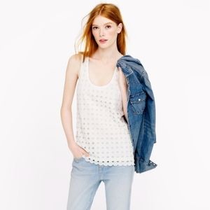 J. Crew Eyelet Dot Phosphoric Orange Tank Top